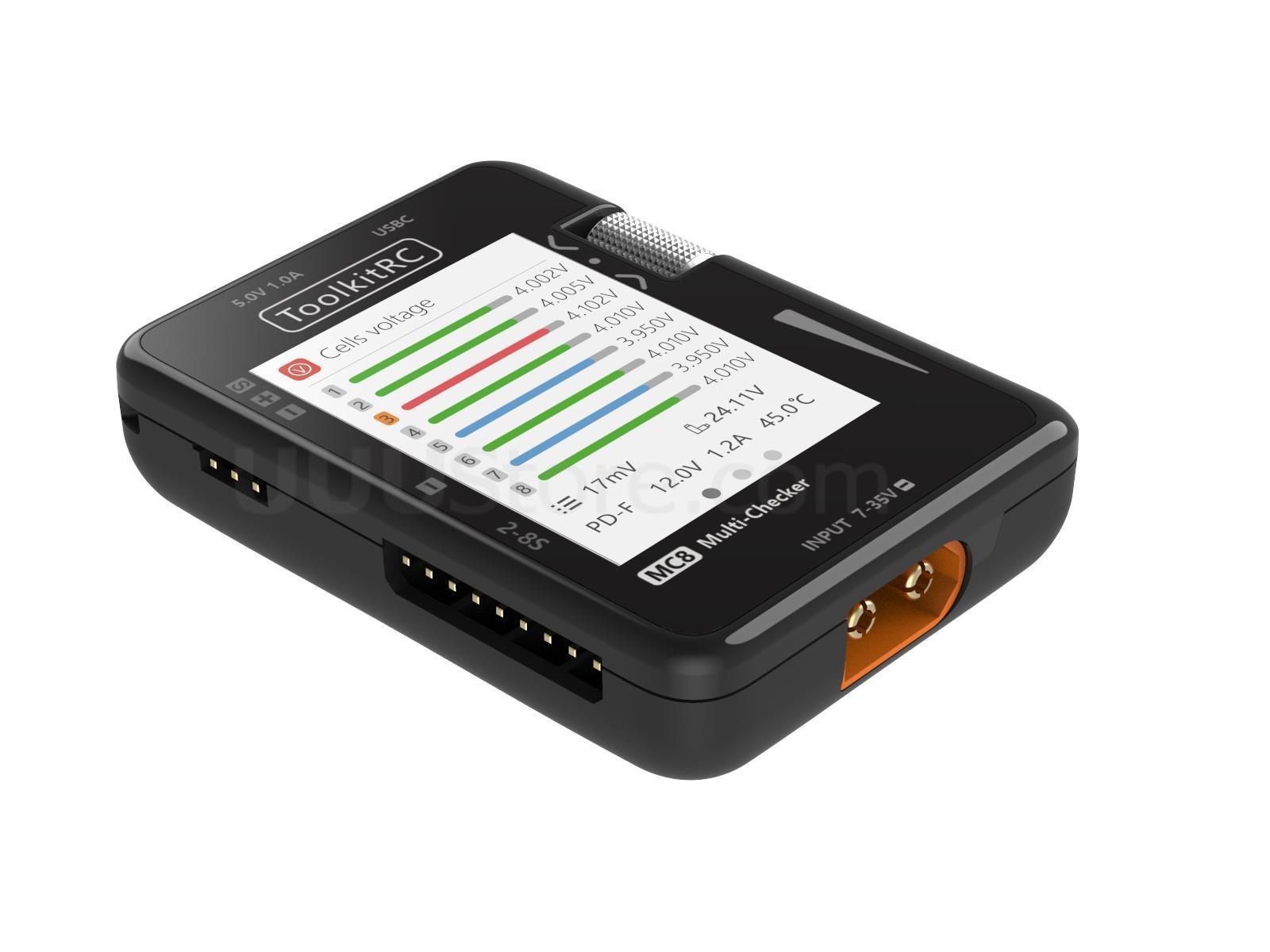 ToolkitRC MC8 - Smart Battery Multi-Checker Balancer Receiver Signal Tester Quick Charge Function For FPV Drone Helicopter 2 ToolkitRC MC8 - Smart Battery Multi-Checker Balancer Receiver Signal Tester Quick Charge Function For FPV Drone Helicopter - Image 2