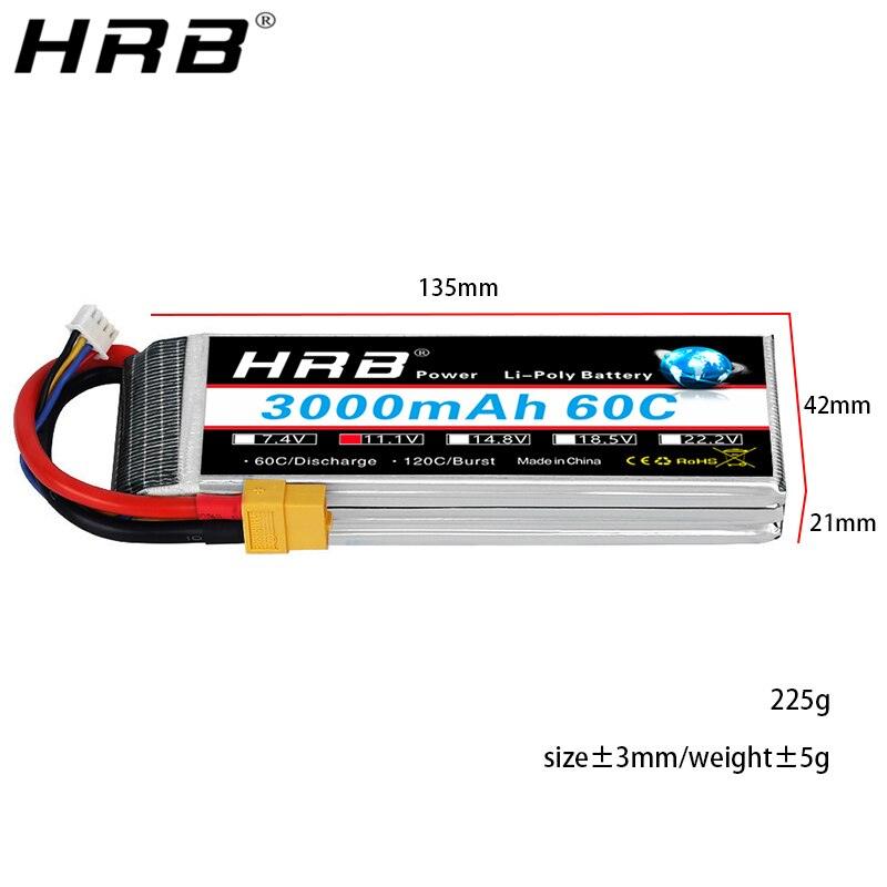 HRB 3S 11.1V 3000mah Lipo Battery - 60C XT60 EC5 T Deans XT90 Connector For Car FPV Airplane Drone Boat Truck RC Parts 5 HRB 3S 11.1V 3000mah Lipo Battery - 60C XT60 EC5 T Deans XT90 Connector For Car FPV Airplane Drone Boat Truck RC Parts — изображение 5