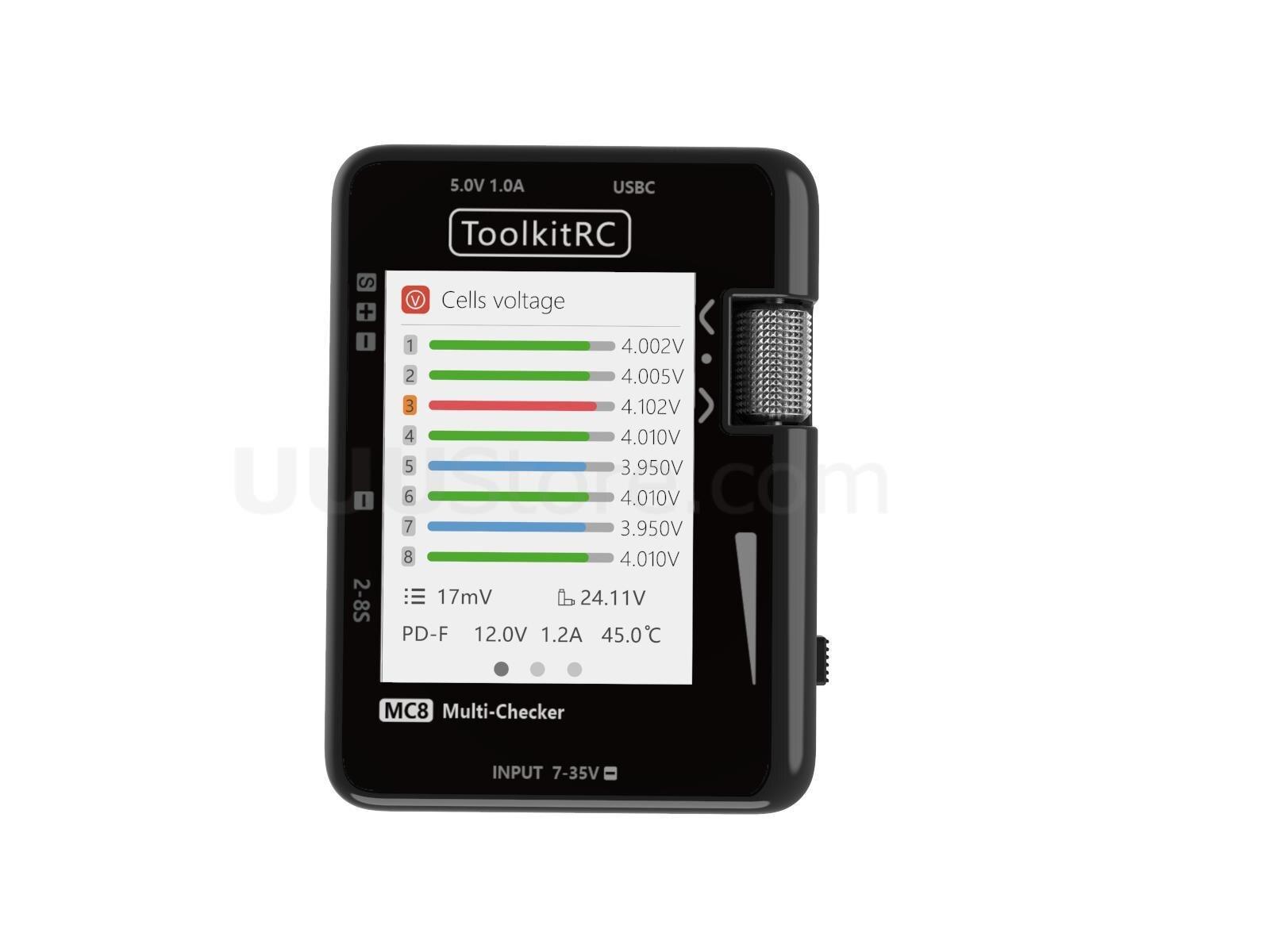 ToolkitRC MC8 - Smart Battery Multi-Checker Balancer Receiver Signal Tester Quick Charge Function For FPV Drone Helicopter 4 ToolkitRC MC8 - Smart Battery Multi-Checker Balancer Receiver Signal Tester Quick Charge Function For FPV Drone Helicopter - Image 4