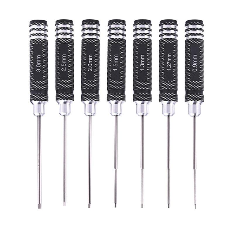 7pcs Titanium Plating Mini Precision Hex Screwdriver Tool Set Allen Driver for RC Helicopter Drone Aircraft Model Repair Tools 2 7pcs Titanium Plating Mini Precision Hex Screwdriver Tool Set Allen Driver for RC Helicopter Drone Aircraft Model Repair Tools — изображение 2