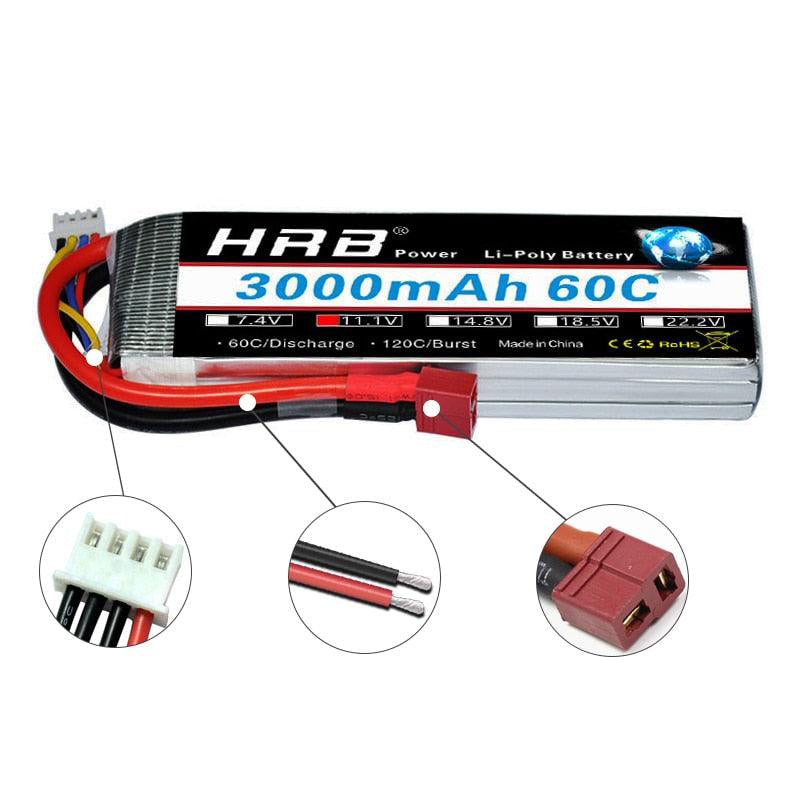 HRB 3S 11.1V 3000mah Lipo Battery - 60C XT60 EC5 T Deans XT90 Connector For Car FPV Airplane Drone Boat Truck RC Parts 1 HRB 3S 11.1V 3000mah Lipo Battery - 60C XT60 EC5 T Deans XT90 Connector For Car FPV Airplane Drone Boat Truck RC Parts