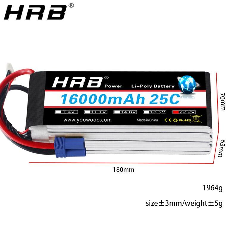 HRB Lipo 6S Battery 16000mah - 22.2V AS150 XT150 XT90 XT90-S Deans T XT60 EC5 RC Multicopter Airplane Helicopter Skateboard Parts 10 HRB Lipo 6S Battery 16000mah - 22.2V AS150 XT150 XT90 XT90-S Deans T XT60 EC5 RC Multicopter Airplane Helicopter Skateboard Parts - Image 10