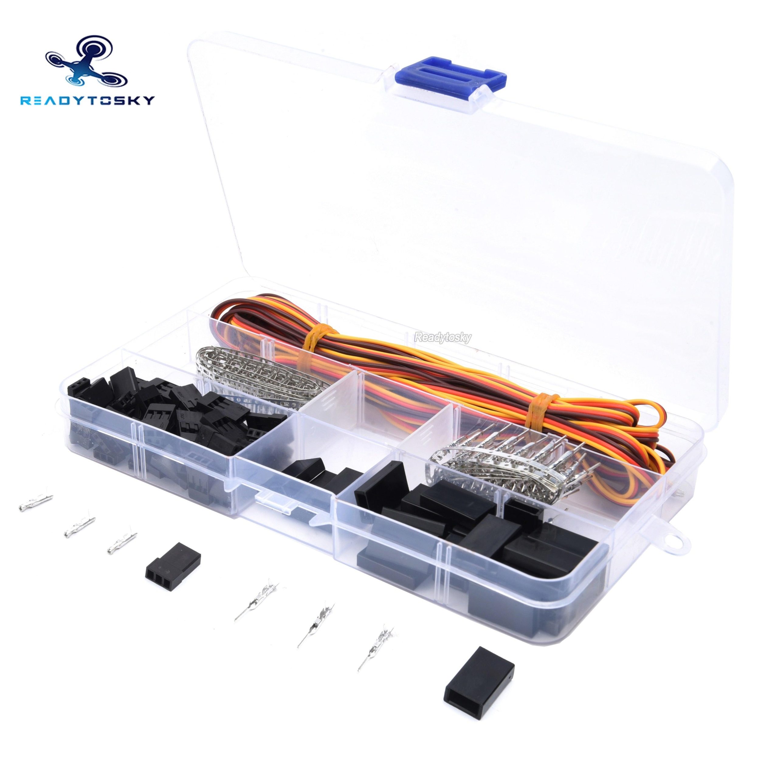 30 Sets/Box Servo Connector Cable Wire Connector Male Female Kit with 26Awg Servo Cord for JR Style 1 30 Sets/Box Servo Connector Cable Wire Connector Male Female Kit with 26Awg Servo Cord for JR Style