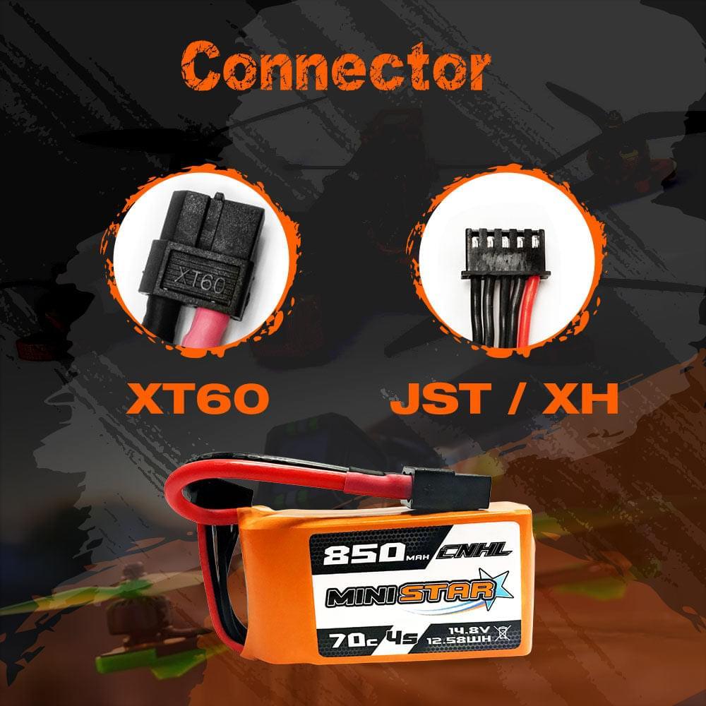 2/4PCS CNHL 4S 14.8V Lipo Battery for FPV - 850mAh 70C MiniStar Series With XT60 Plug For RC FPV Racing Drone Mini Quadcopter Airplane 5 2/4PCS CNHL 4S 14.8V Lipo Battery for FPV - 850mAh 70C MiniStar Series With XT60 Plug For RC FPV Racing Drone Mini Quadcopter Airplane — изображение 5