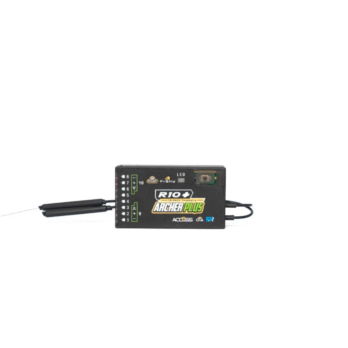 FrSky ARCHER PLUS R10+ receiver - 10 configurable channel ports (PWM, SBUS, FBUS, or S.Port) 2.4GHz ACCESS / ACCST D16 1 FrSky ARCHER PLUS R10+ receiver - 10 configurable channel ports (PWM, SBUS, FBUS, or S.Port) 2.4GHz ACCESS / ACCST D16