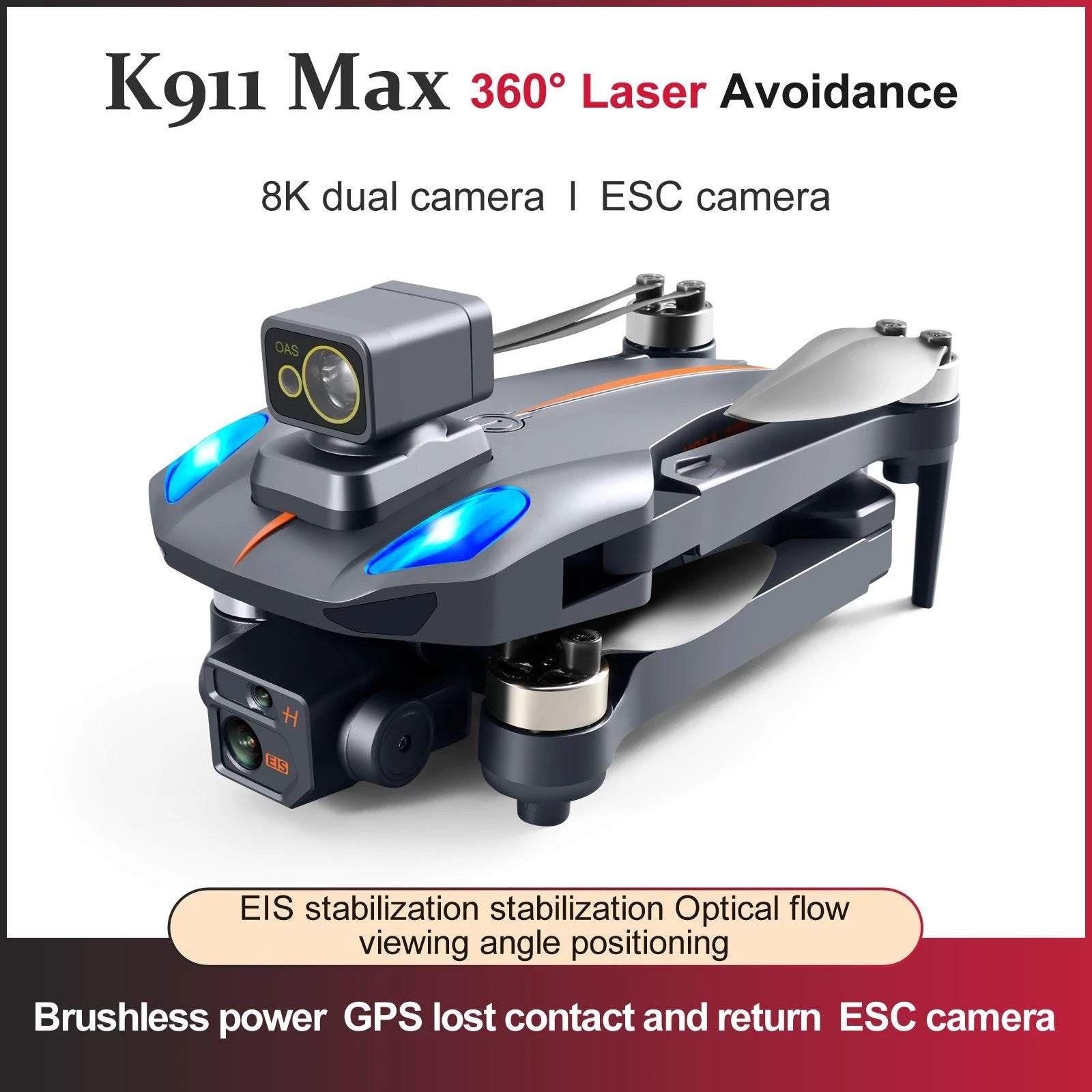 K911 max 8K HD Dual Camera Drone with Smart 360-Degree Laser Obstacle Avoidance Professional Camera Drone 5 K911 max 8K HD Dual Camera Drone with Smart 360-Degree Laser Obstacle Avoidance Professional Camera Drone - Image 5