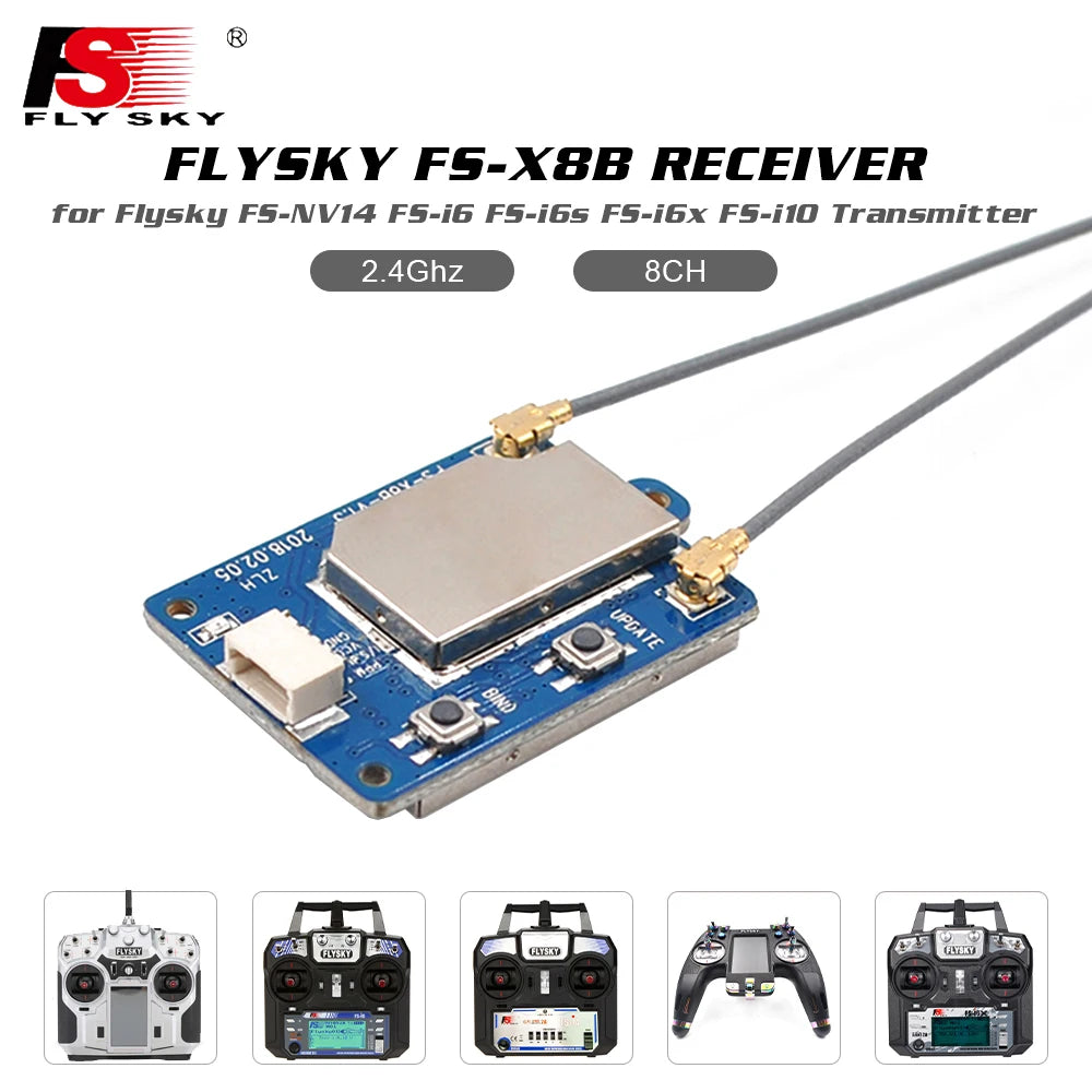 Flysky FS-X8B 8CH 2.4G Receiver - 4.0-8.4V PPM/i-BUS AFHDS 2A GFSK FHSS Receiver Compatible With FS-NV14 FS-i6 FS-i6s FS-i6x FS-i8 FS-i10 2 Flysky FS-X8B 8CH 2.4G Receiver - 4.0-8.4V PPM/i-BUS AFHDS 2A GFSK FHSS Receiver Compatible With FS-NV14 FS-i6 FS-i6s FS-i6x FS-i8 FS-i10 - Image 2