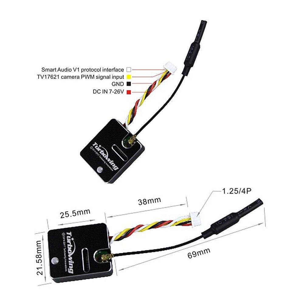 TURBOWING TX1769 5.8G 25/200mW Video Transmitter Module + CYCLOPS V3 TV17621 720P DVR Camera for FPV Racing Drone 4 TURBOWING TX1769 5.8G 25/200mW Video Transmitter Module + CYCLOPS V3 TV17621 720P DVR Camera for FPV Racing Drone — изображение 4