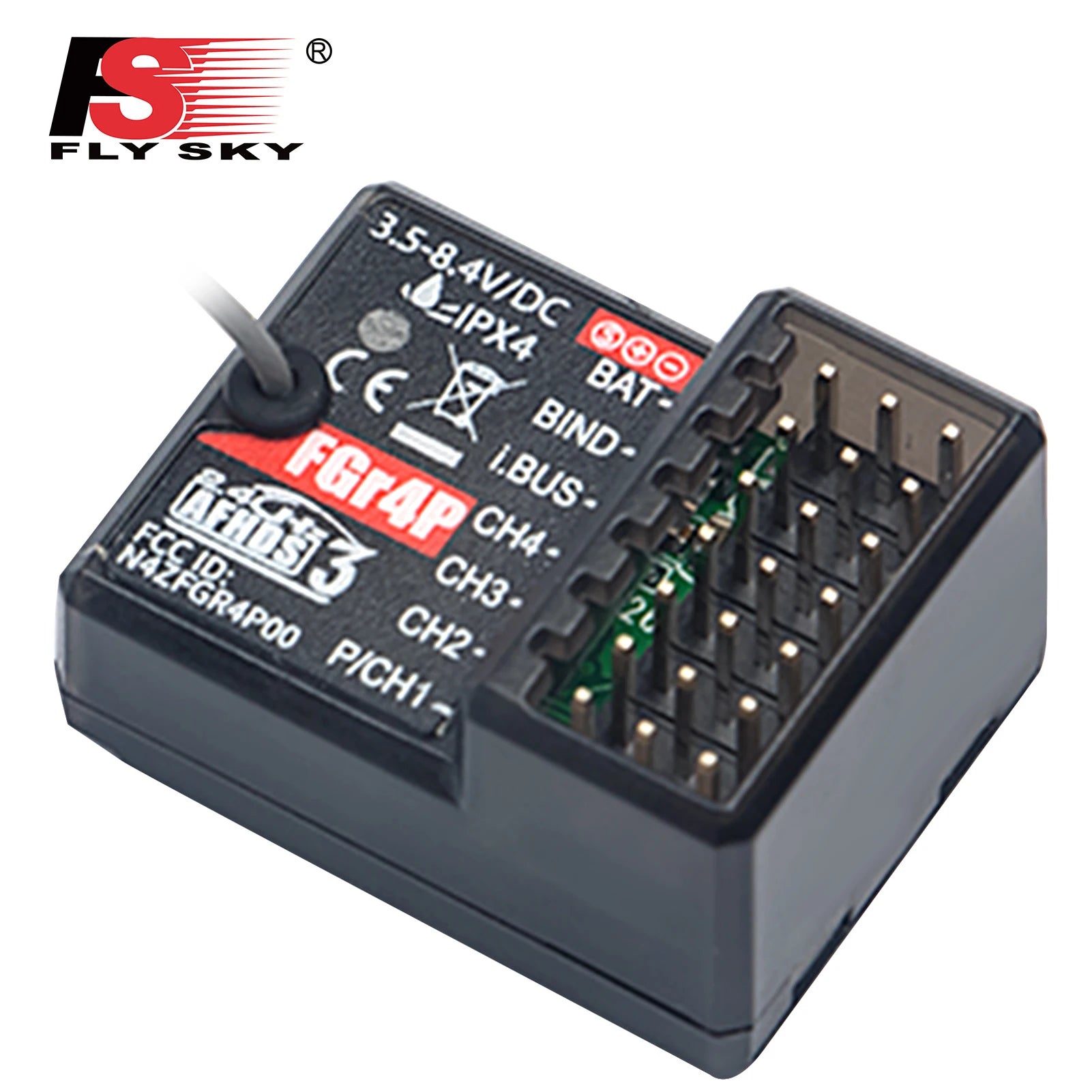 FlySky FGR4P 2.4GHz 4CH Receiver - AFHDS 3 PWM/PPM/I.bus/S.bus Output for FSG4P Transmitter RC Car Boat 3 FlySky FGR4P 2.4GHz 4CH Receiver - AFHDS 3 PWM/PPM/I.bus/S.bus Output for FSG4P Transmitter RC Car Boat — изображение 3