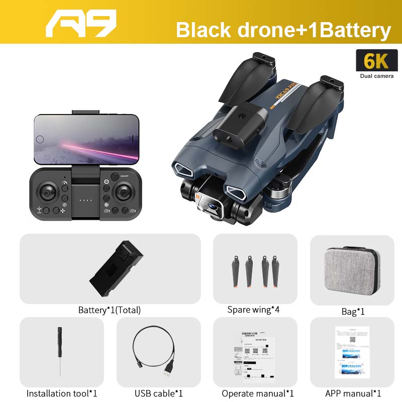 A9 PRO Drone - 2.4G WIFI FPV With 4K HD Camera 20min Flight Time Brushless Foldable ProfessionalRC Drone Quadcopter Toy 7 A9 PRO Drone - 2.4G WIFI FPV With 4K HD Camera 20min Flight Time Brushless Foldable ProfessionalRC Drone Quadcopter Toy - Image 7