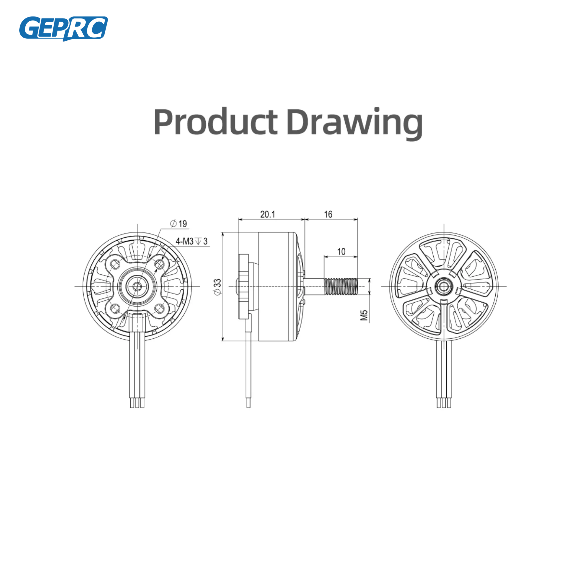 GEPRC EM2807 1350KV Motor - Brushless Black with 6/7/8 Inch RC FPV Racing Drone Multicopter Accessories 6 GEPRC EM2807 1350KV Motor - Brushless Black with 6/7/8 Inch RC FPV Racing Drone Multicopter Accessories - Image 6
