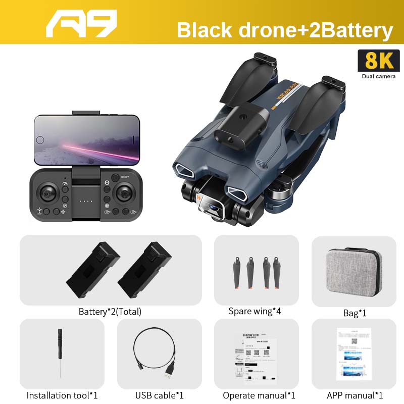 A9 PRO Drone - 2.4G WIFI FPV With 4K HD Camera 20min Flight Time Brushless Foldable ProfessionalRC Drone Quadcopter Toy 11 A9 PRO Drone - 2.4G WIFI FPV With 4K HD Camera 20min Flight Time Brushless Foldable ProfessionalRC Drone Quadcopter Toy - Image 11