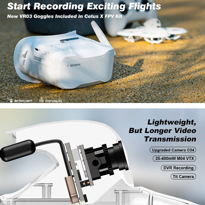 BETAFPV Cetus X - Brushless ELRS FPV Quadcopter BNF/ RTF LiteRadio 3 Radio Transmitter VR03 FPV Goggles C04 FPV Camera RC Drone 11 BETAFPV Cetus X - Brushless ELRS FPV Quadcopter BNF/ RTF LiteRadio 3 Radio Transmitter VR03 FPV Goggles C04 FPV Camera RC Drone - Image 11