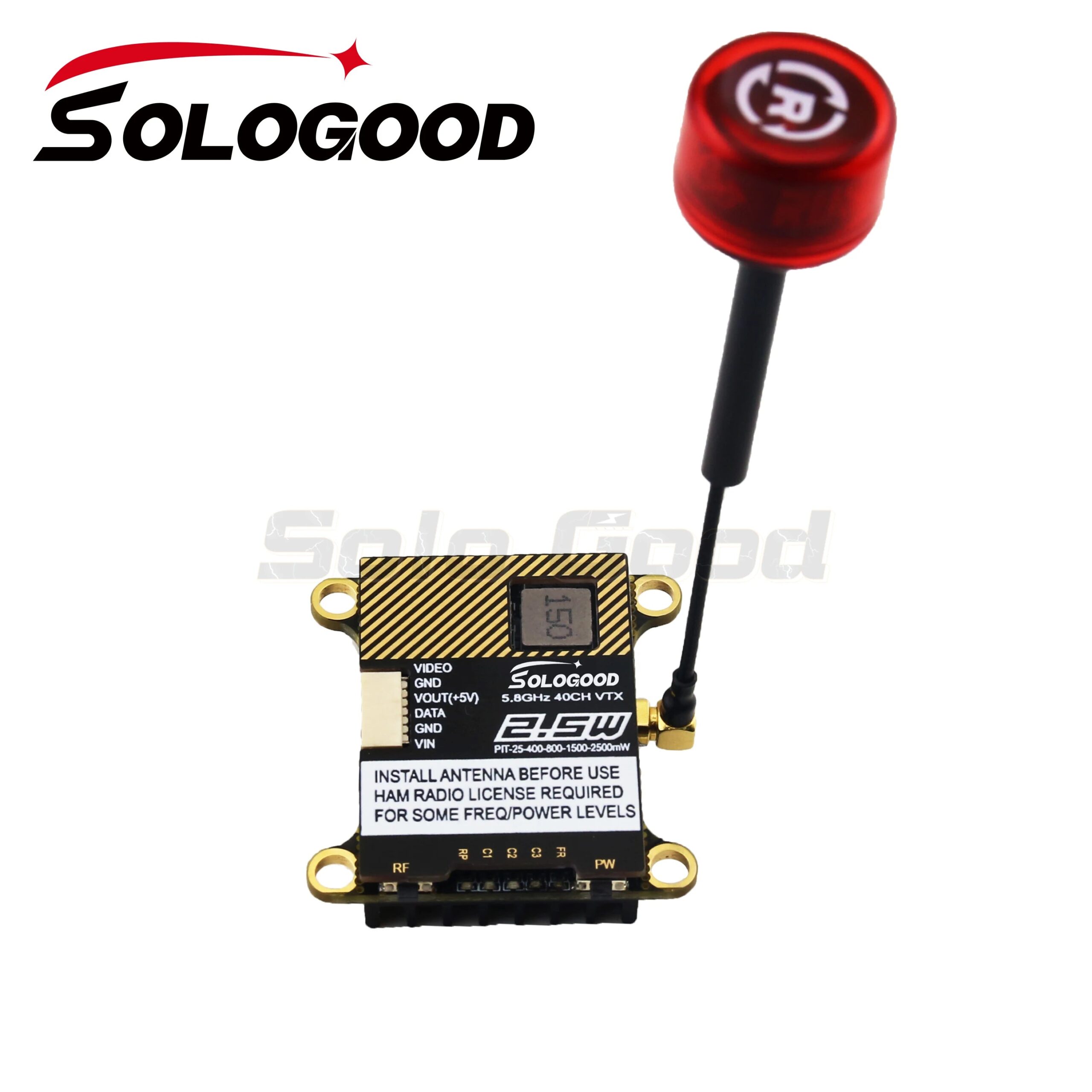 SoloGood 5.8G 2.5W 40CH VTX - 0/25/400/800/1500/2500mW NTSC/PAL Video Transmitter For RC FPV Freestyle Long Range Racing Drone 6 SoloGood 5.8G 2.5W 40CH VTX - 0/25/400/800/1500/2500mW NTSC/PAL Video Transmitter For RC FPV Freestyle Long Range Racing Drone - Image 6