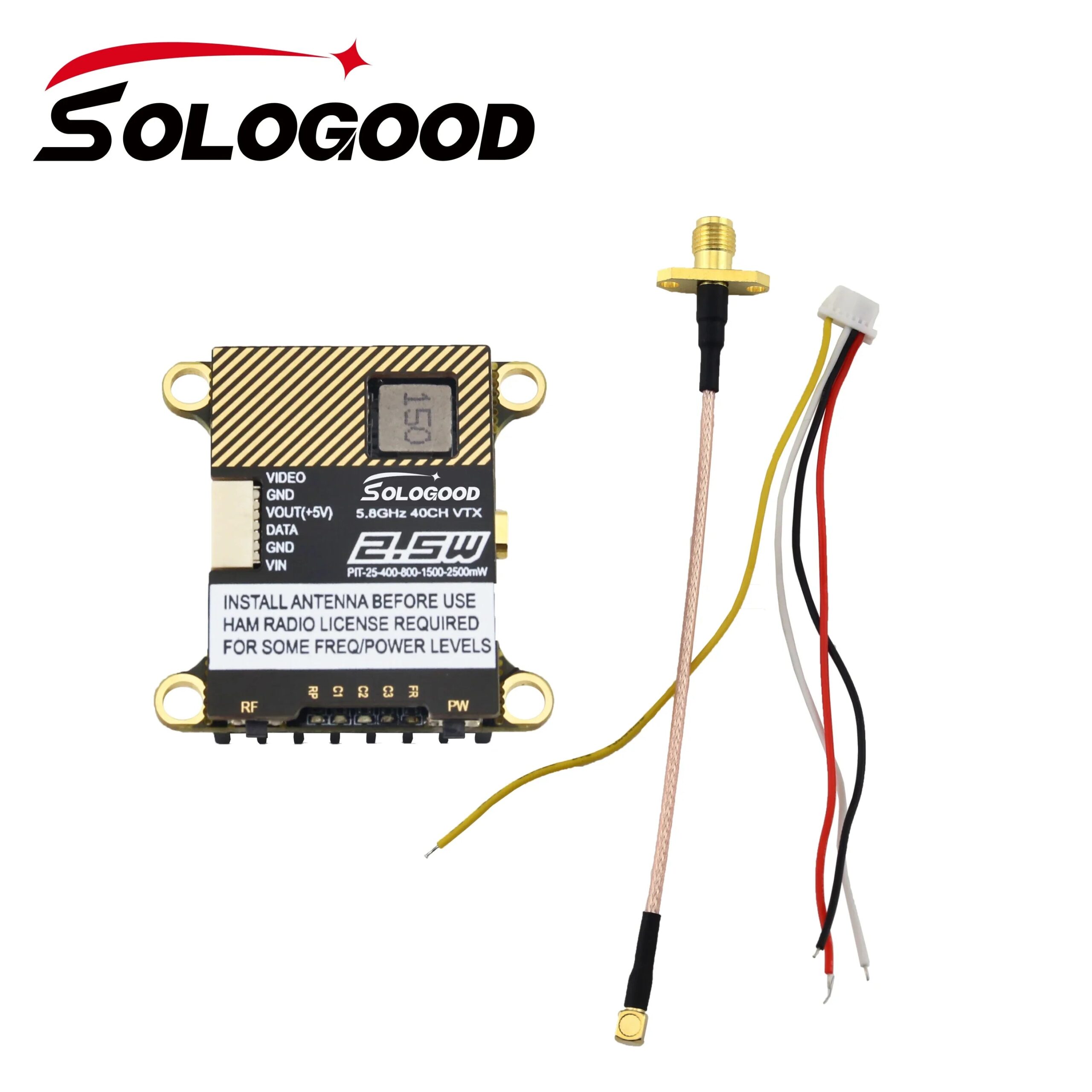SoloGood 5.8G 2.5W 40CH VTX - 0/25/400/800/1500/2500mW NTSC/PAL Video Transmitter For RC FPV Freestyle Long Range Racing Drone 8 SoloGood 5.8G 2.5W 40CH VTX - 0/25/400/800/1500/2500mW NTSC/PAL Video Transmitter For RC FPV Freestyle Long Range Racing Drone - Image 8