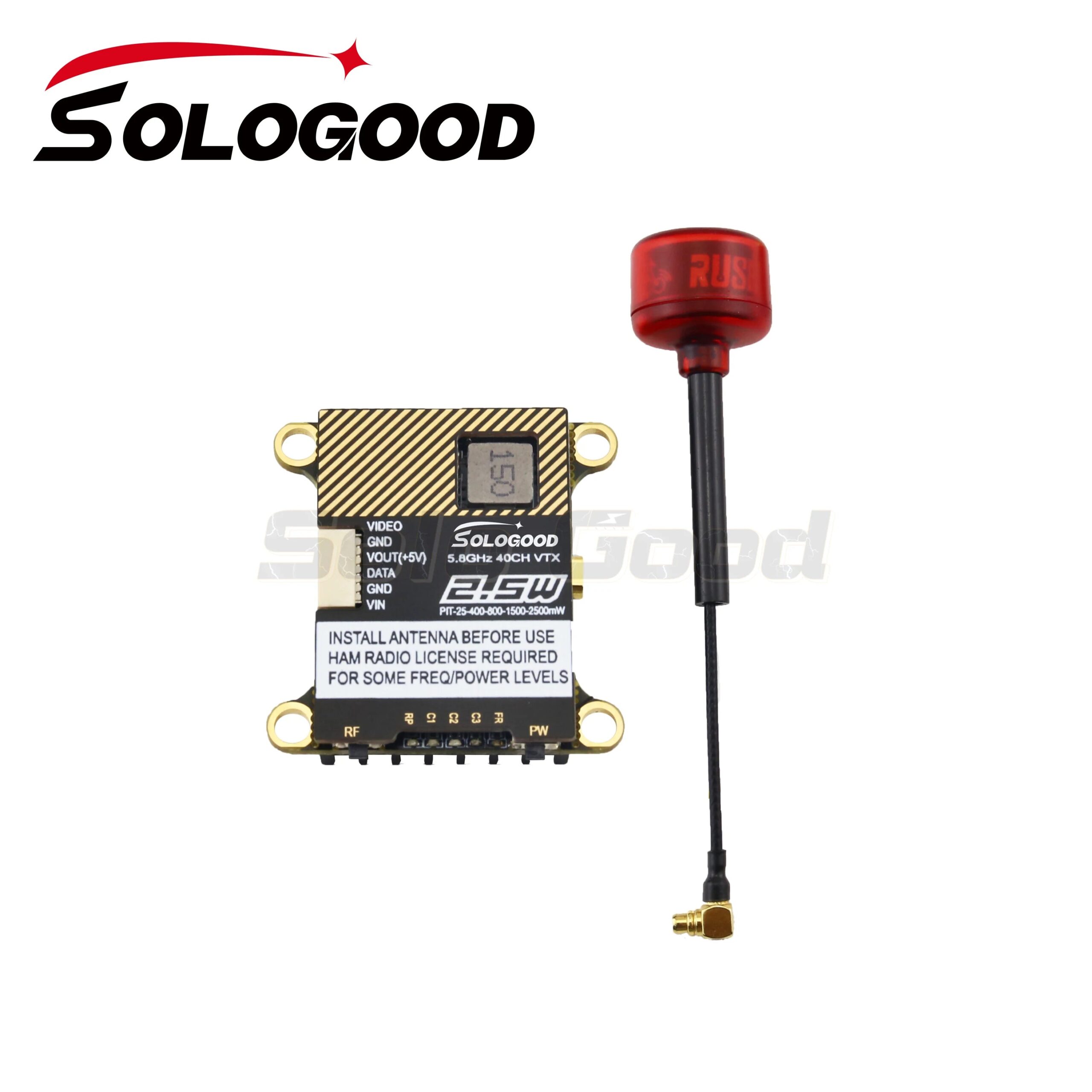SoloGood 5.8G 2.5W 40CH VTX - 0/25/400/800/1500/2500mW NTSC/PAL Video Transmitter For RC FPV Freestyle Long Range Racing Drone 7 SoloGood 5.8G 2.5W 40CH VTX - 0/25/400/800/1500/2500mW NTSC/PAL Video Transmitter For RC FPV Freestyle Long Range Racing Drone - Image 7