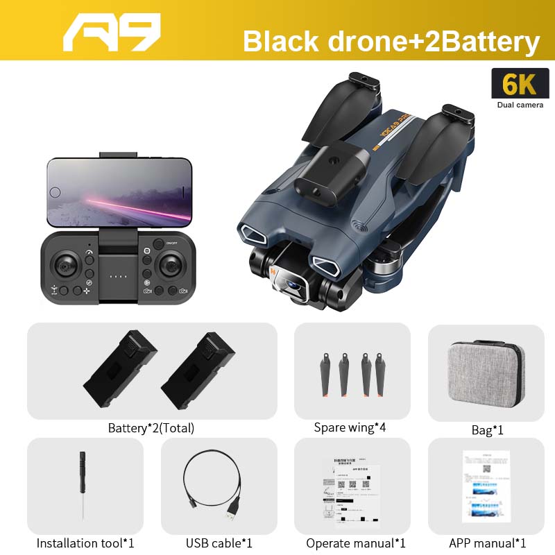 A9 PRO Drone - 2.4G WIFI FPV With 4K HD Camera 20min Flight Time Brushless Foldable ProfessionalRC Drone Quadcopter Toy 4 A9 PRO Drone - 2.4G WIFI FPV With 4K HD Camera 20min Flight Time Brushless Foldable ProfessionalRC Drone Quadcopter Toy - Image 4