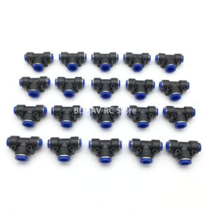 T-Type Air Tube Quick Connector - 20 pcs 8 mm 12 mm Plastic Pneumatic Tee Fitting T-Type Air Tube Quick Connector for Agricultural Drones