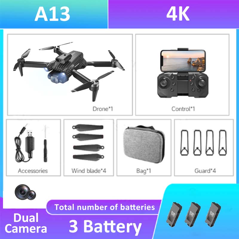 A13 Drone - 2023 New Professional Brushless Aerial Photography Obstacle Avoidance Quadcopter RC Foldable Helicopter Dron Gift 14 A13 Drone - 2023 New Professional Brushless Aerial Photography Obstacle Avoidance Quadcopter RC Foldable Helicopter Dron Gift - Image 14