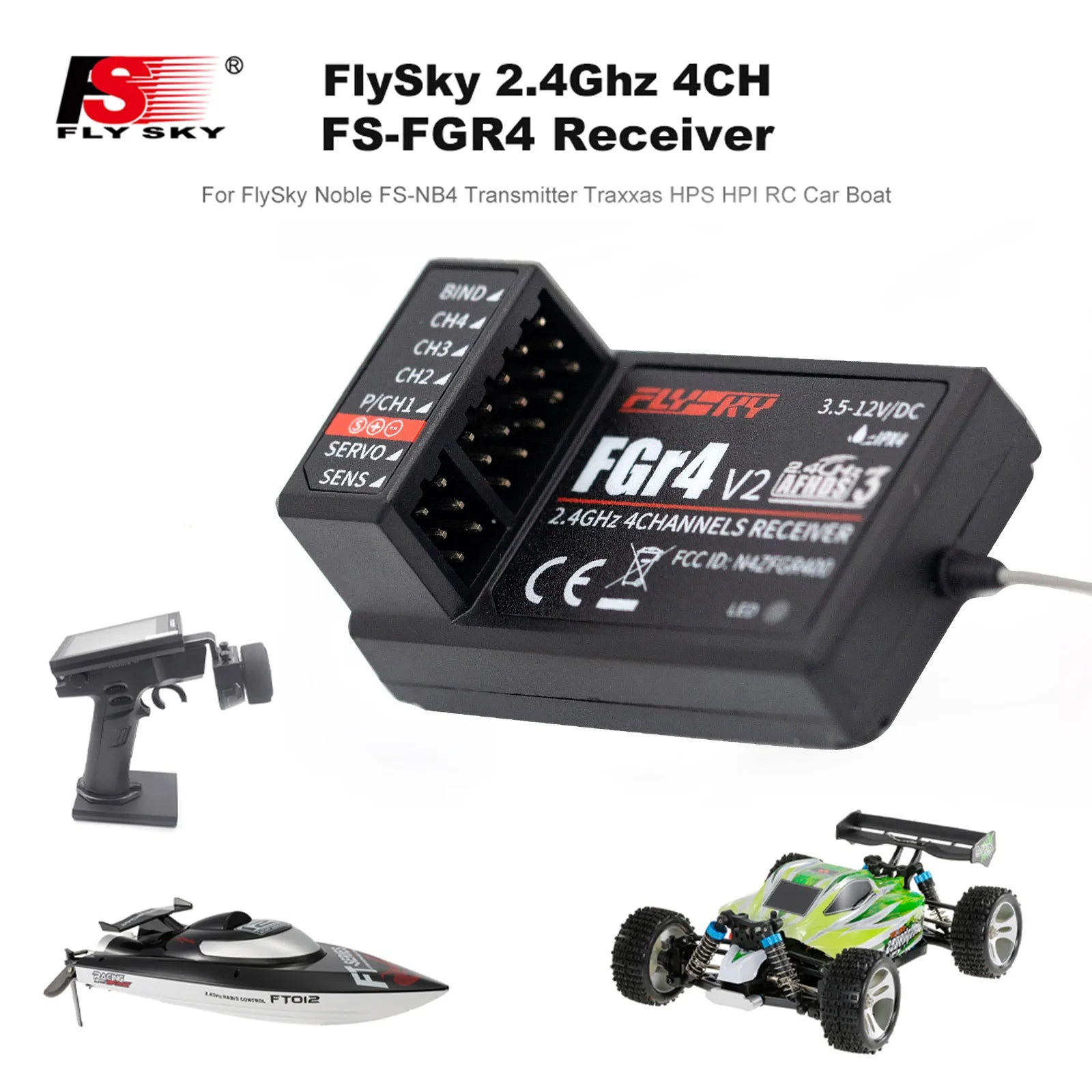 FlySky FS-FGR4 2.4Ghz 4CH Receiver - AFHDS3 for FlySky Noble FS-NB4 Transmitter 3 FlySky FS-FGR4 2.4Ghz 4CH Receiver - AFHDS3 for FlySky Noble FS-NB4 Transmitter — изображение 3