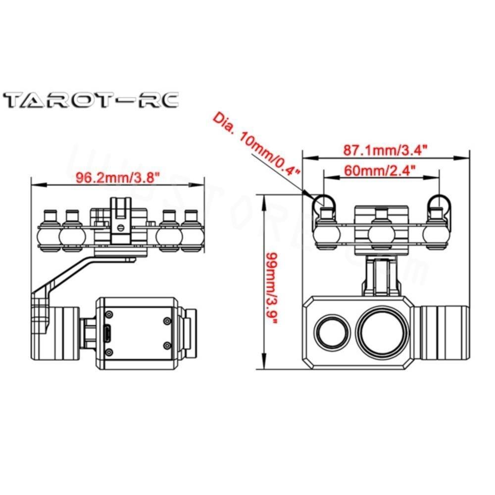 Tarot TL3T21 3-Axis Brushless Gimbal 640*512 Thermal Imaging Camera & Visible Light Camera 3-6S Input S-Bus PWM Receiver 6 Tarot TL3T21 3-Axis Brushless Gimbal 640*512 Thermal Imaging Camera & Visible Light Camera 3-6S Input S-Bus PWM Receiver - Image 6