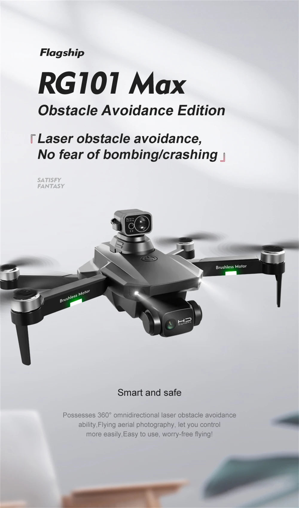 RG101 MAX Drone - 4K HD Professional Dual RC HD Camera GPS FPV 3Km Aerial Photography Brushless Motor Foldable Quadcopter Professional Camera Drone 18 RG101 MAX Drone, RGIOI Max Obstacle Avoidance Edition . omnidirectional laser obstacle avoid