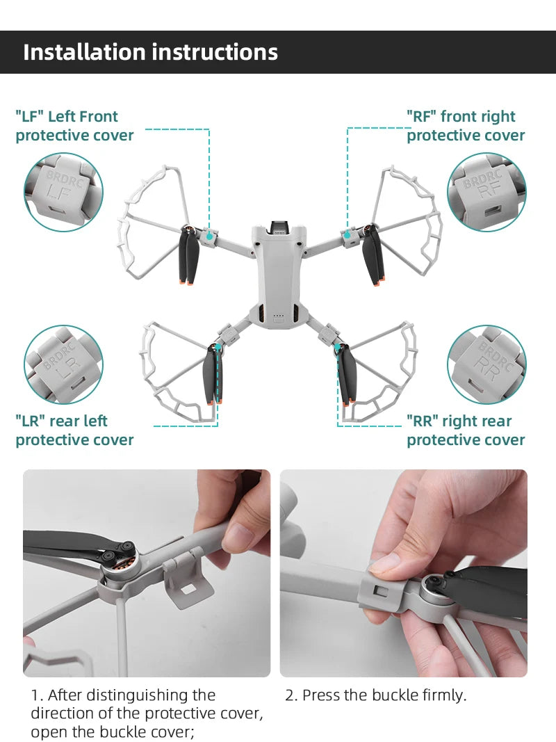 DJI Mavic Mini 1/2/SE/MINI 3 PRO Propeller Guard Protector Props Blade Protection Cover Cage Drone Accessories 69 "LR" rear left "RR" right rear protective cover 131 - 0