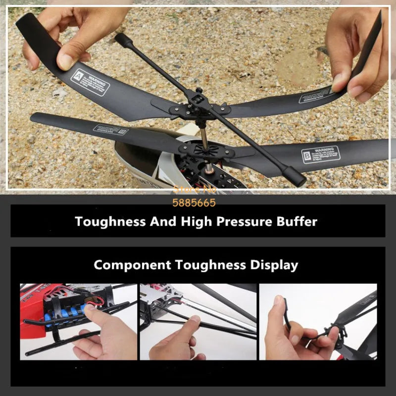 80CM Rc Helicopter - Big Alloy Remote Control Helicopter Model Dual Flexible Propeller Anti-Crash LED Colorful Light Electric RC Helicopter Toy 118 80CM Rc Helicopter, 5885665 Toughness And High Pressure Buffer Components Tough