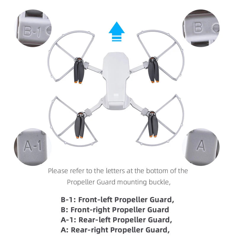 DJI Mavic Mini 1/2/SE/MINI 3 PRO Propeller Guard Protector Props Blade Protection Cover Cage Drone Accessories 48 B-1 : Front-left Propeller Guard, B-| Rear-right Prop