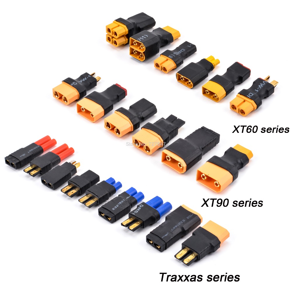 Adapter XT30 XT60 XT90 TRX T Plug Deans EC5 EC3 Female to Male HXT 4MM Connectors Plug RC Lipo Battery Control Parts DIY FPV Drone Accessories 89