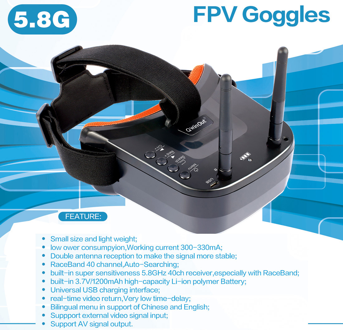 مجموعة كاملة من مسواك JMT T100 DIY FPV Racing Drone - مع 1200TVL PAL / NTSC Cam/FS I6 وحدة تحكم عن بعد / 5.8G FPV LST-009 FPV Goggles 18 JMT T100 DIY FPV Racing Drone, 5.8G FPV Goggles 0 FEATURE: small size and light