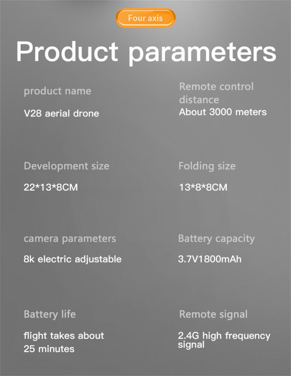 V28 Drone - 2024 New GPS+5.8G HD Drone Professional 360 ° Obstacle Avoidance Dual Camera Aerial Camera Aircraft Gift Toy 61 V28 Drone, aerial drone about 3000 meters development size folding size 22*13*
