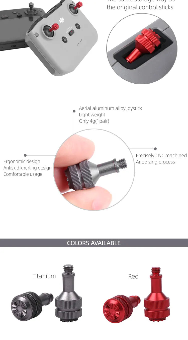 Drone Yagi Antenna For DJI Mavic air 2/2s Remote Controller Signal Booster Antenna Range Extender Mavic mini 2 Drone Accessories 47 the original control sticks Aerial aluminum alloy joystick Light weight Only 4g(1p