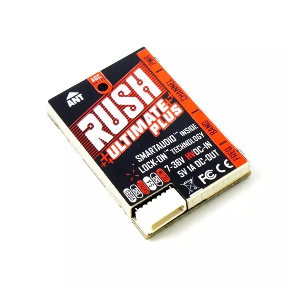 RUSH TANK Ultimate PLUS VTX, is a high quality Video Transmitter featuring strong anti-interference ability, power filter