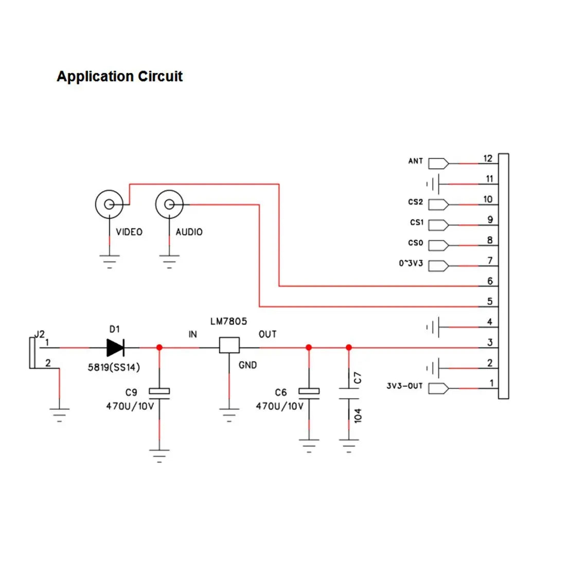 AKK 331 VRX, Application Circuit AnT CS2 10 Csi VIDEO AUDIO CSO