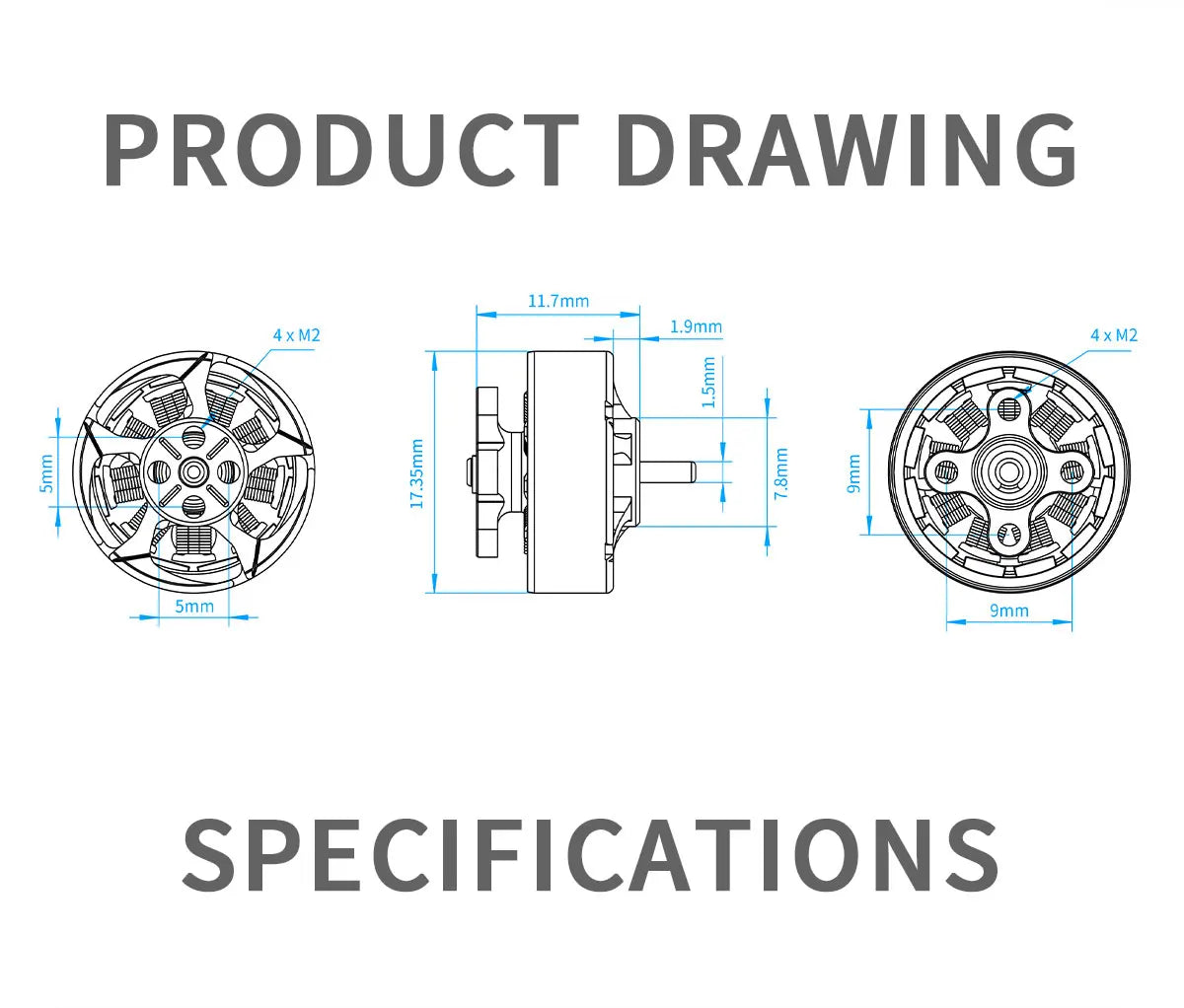 GEPRC SPEEDX2 1303.5 3800KV/5500KV Motor, Suitable models: 2 inch with propeller guard drones or 2.5 inch freestyle drones