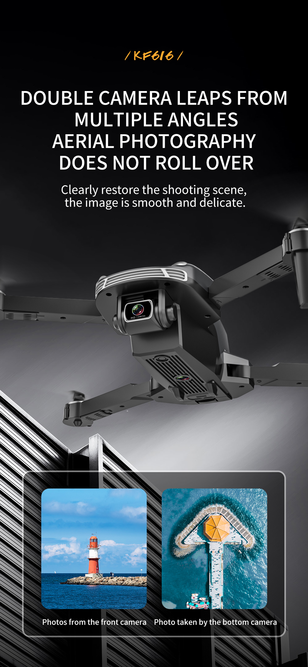 KF616 Drone, double camera leaps from multiple angles aerial photography does not roll over clearly