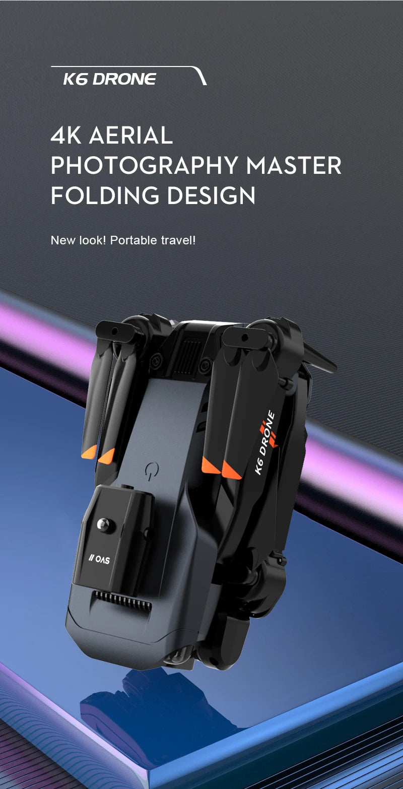 NEW K6 Drone Professional 4K HD Camera Mini Drone Optical Flow Localization Three Sided Obstacle Avoidance Quadcopter Toy Gift 87 NEW K6 Drone, k6 drone 4k aerial photography master folding design new i