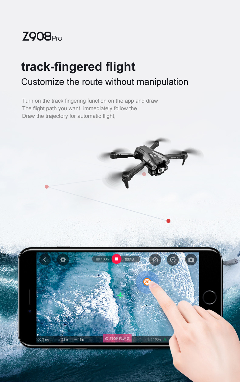 KBDFA Drone, z908pro track-fingered flight customize the route