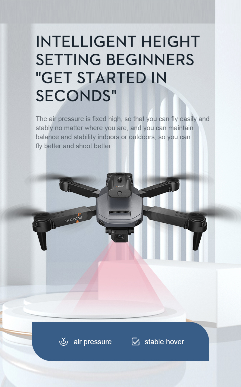 K6 Mini Drone, intelligent height setting beginners "get started in seconds" air pressure is fixed