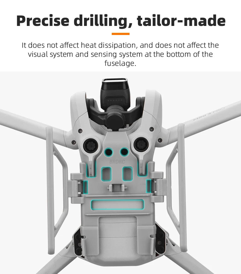Landing Gear Kits for DJI Mini 3 Pro Drone, BRDRC does not affect heat dissipation, and does not impact the visual