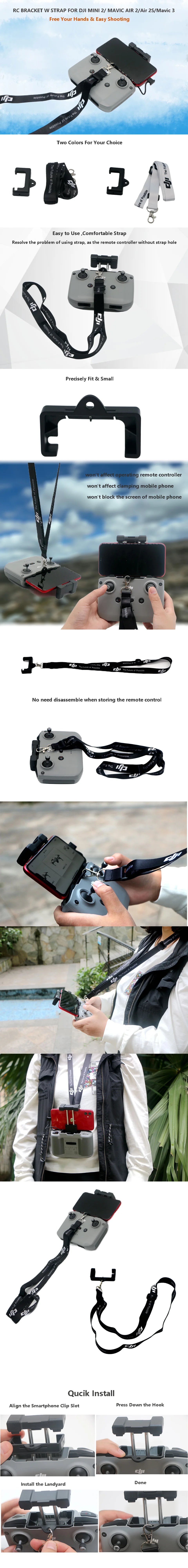 Drone Yagi Antenna For DJI Mavic air 2/2s Remote Controller Signal Booster Antenna Range Extender Mavic mini 2 Drone Accessories 52 BRACKET W STRAP FOR DJI MINI MAVIC AIR 2/Air