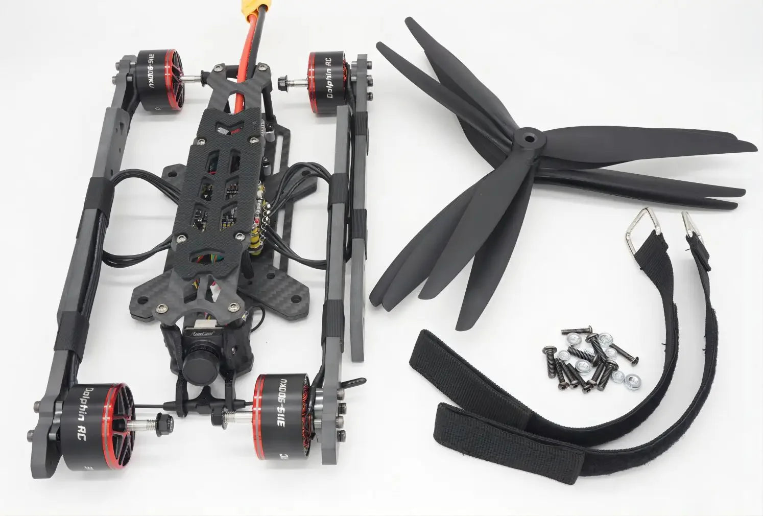 10 Inch FPV, The 100Drone is a 10-inch FPV drone with specifications including a SpeedyBee F405 V3 flight controller, GEMFAN propeller, and RUNCAM PHOENIX 2 SP camera.