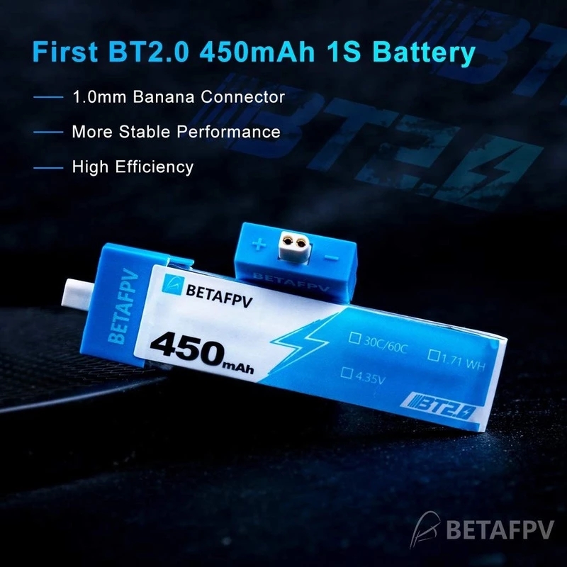 8PCS BETAFPV Drone Batterie BT 2,0 300 mAh/450 mAh 1S Für BETAFPV Ceuts FPV Kit Racing Drone 4,35 V 30C FPV Lipo BT 2,0 Stecker FPV Batterie 27 8PCS BETAFPV Drone Battery, BT2.0 450mAh 1S Battery 1.Omm Banana Connector More St