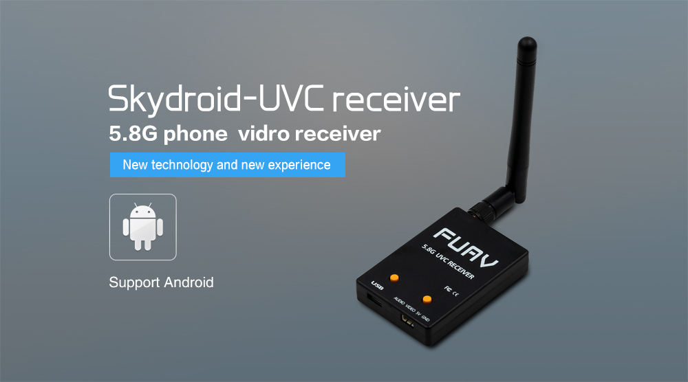 Skydroid Receiver OTG - UVC Single Control Mini FPV Receiver OTG 5.8G 150CH Channel Video Transmission Downlink Audio For Android phone 25 2018.08_01
