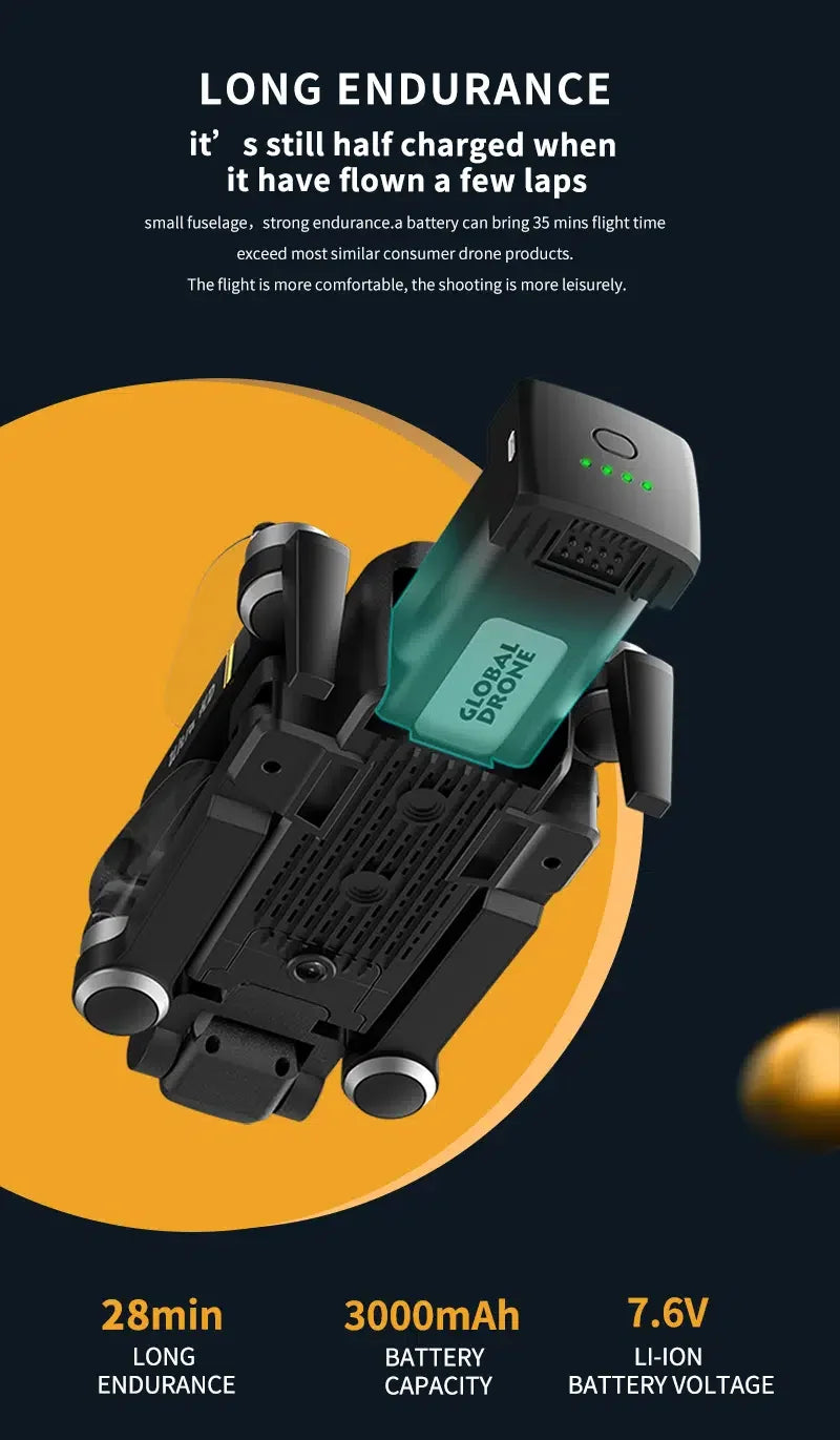 GD93 Pro Max Drone - GPS Foldable Drone With ESC Camera And Brushless Motors,LED Screen, Optical Flow Positioning, Brushless Motor, Trajectory Fight, 48 GD93 Pro Max Drone, battery can bring 35 mins flight time exceed most similar consumer drone products