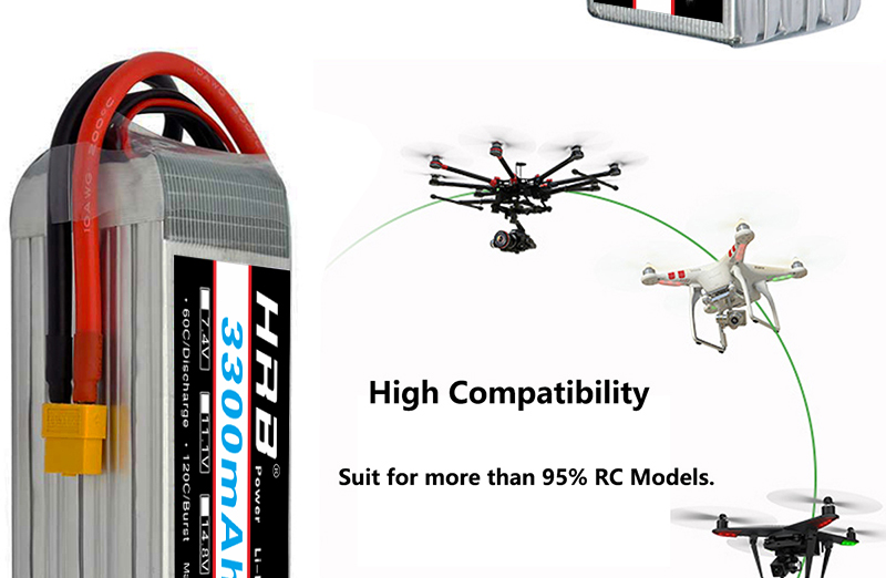 HRB Lipo 6S 3300mah 22.2V Battery - X