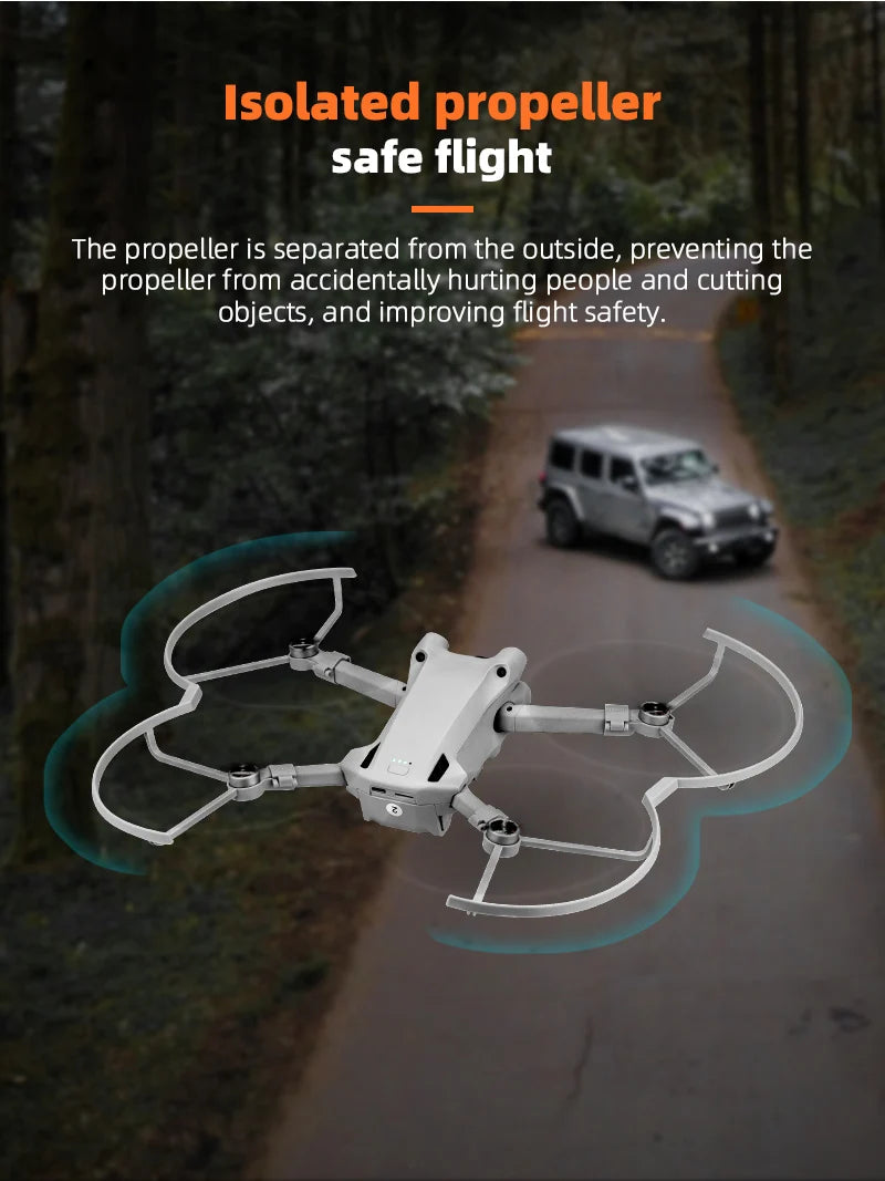 Propeller Guard for DJI Mini 3 Pro Drone, isolated propeller keeps propeller from accidentally hurting people and cutting objects .