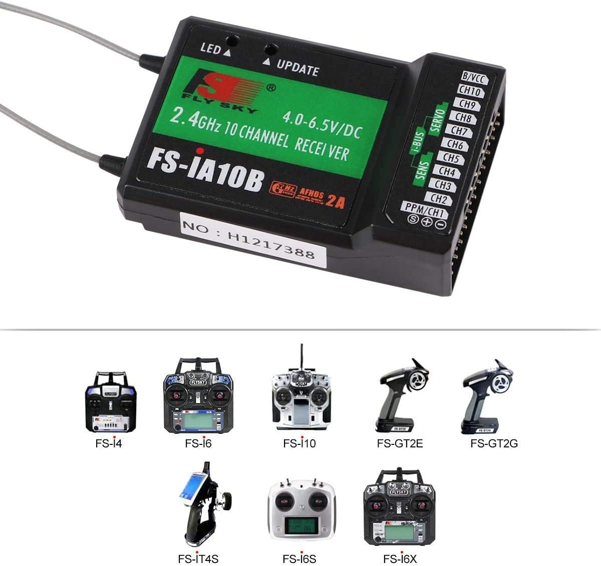 Flysky FS-i6X 10CH Funksender + Flysky ia10B Empfänger 2,4 GHz, AFHDS 2A für FPV Racing RC Drone Quadcopter 29 Flysky FS-i6X 10