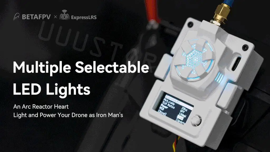 BETAFPV ELRS Micro TX Module, BETAFPV ExpressLRS Multiple Selectable G LED Lights An Arc Rea